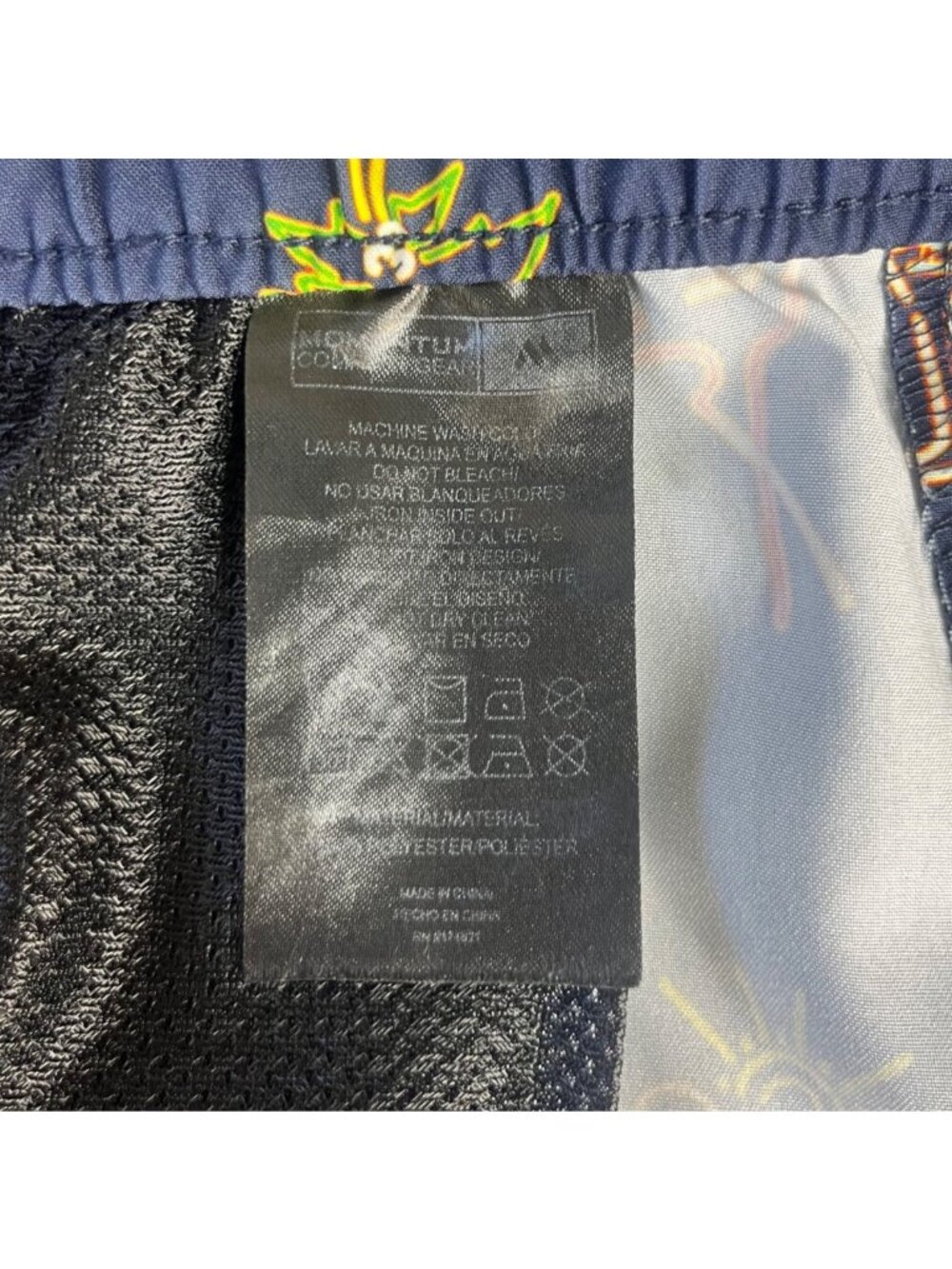 Momentum Swim Trunks Shorts Mens XL Blue Tropical Neon Print Summer - Picture 5 of 6